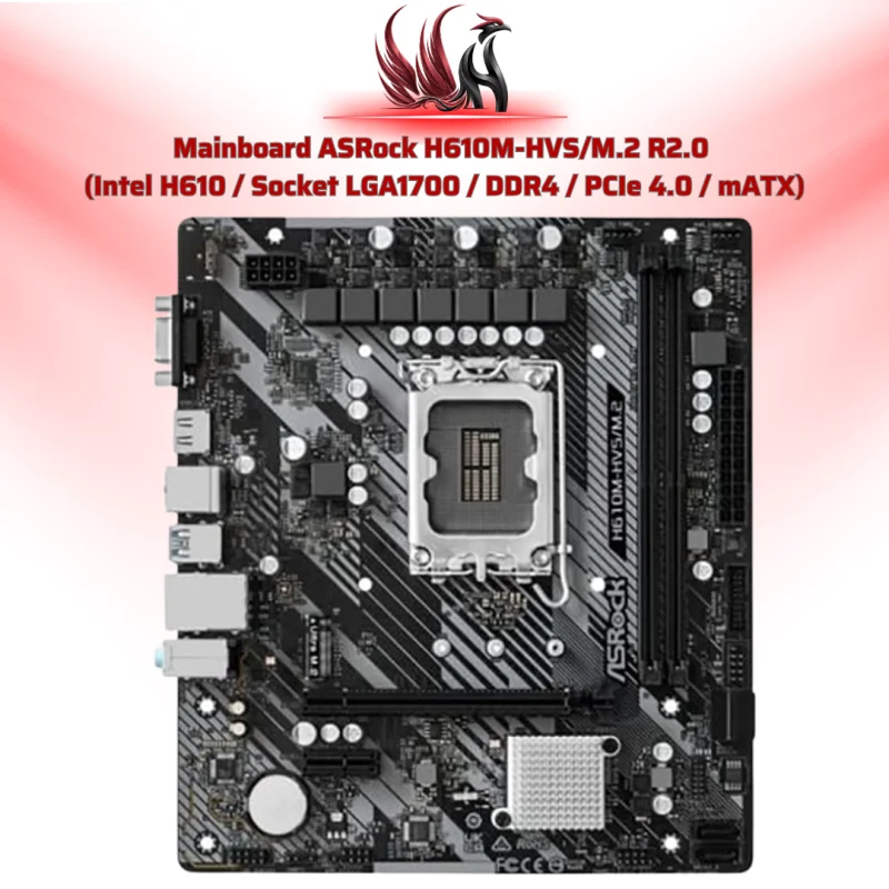 Mainboard ASRock H610M-HVS/M.2 R2.0 Intel H610 LGA 1700 DDR4 Micro-ATX – Bo Mạch Chủ Giá Tốt Cho Intel Gen 12/13/14 | HOCO STORE PC