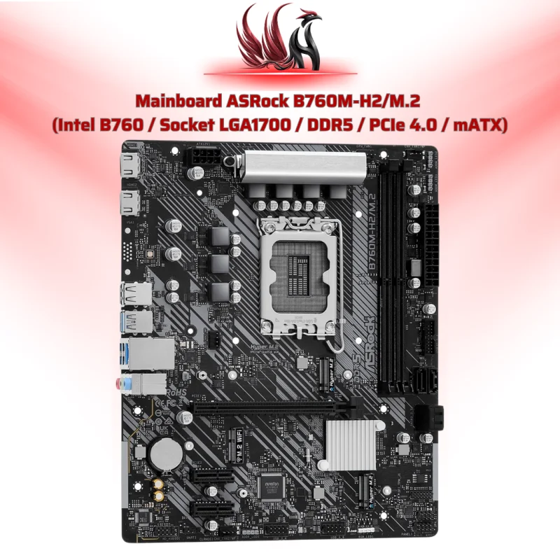 Mainboard ASRock B760M-H2/M.2 Intel B760 LGA 1700 DDR4 Micro-ATX – Bo Mạch Chủ Giá Rẻ Hỗ Trợ NVMe M.2 | HOCO STORE PC
