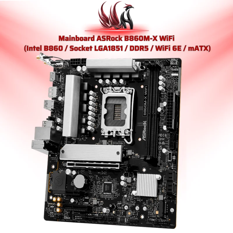 Mainboard ASRock B860M-X WiFi Intel B860 LGA 1851 DDR5 Micro-ATX – Bo Mạch Chủ Gaming Core Ultra Có WiFi 6E | HOCO STORE PC