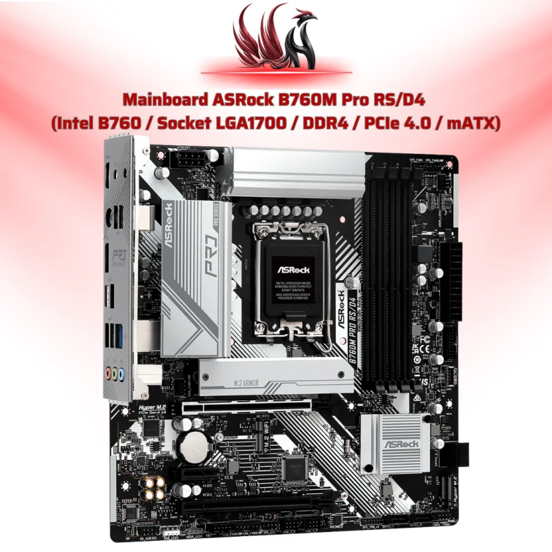 Mainboard ASRock B760M Pro RS WiFi Intel B760 LGA 1700 DDR5/DDR4 Micro-ATX – Bo Mạch Chủ Gaming Có WiFi 6 Hiệu Năng Cao | HOCO STORE PC