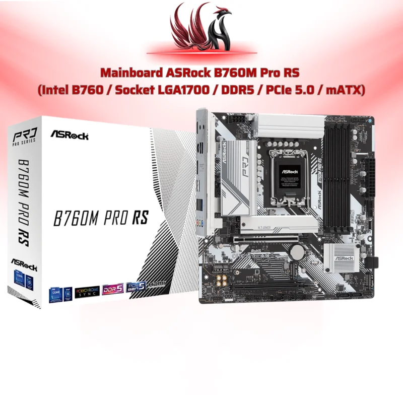 Mainboard ASRock B760M Pro RS Intel B760 LGA 1700 DDR5/DDR4 Micro-ATX – Bo Mạch Chủ Gaming Hiệu Năng Cao | HOCO STORE PC