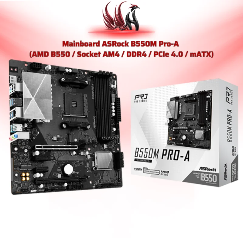 Mainboard ASRock B550M Pro-A AMD B550 AM4 DDR4 Micro-ATX – Bo Mạch Chủ Gaming Tầm Trung Ổn Định | HOCO STORE PC