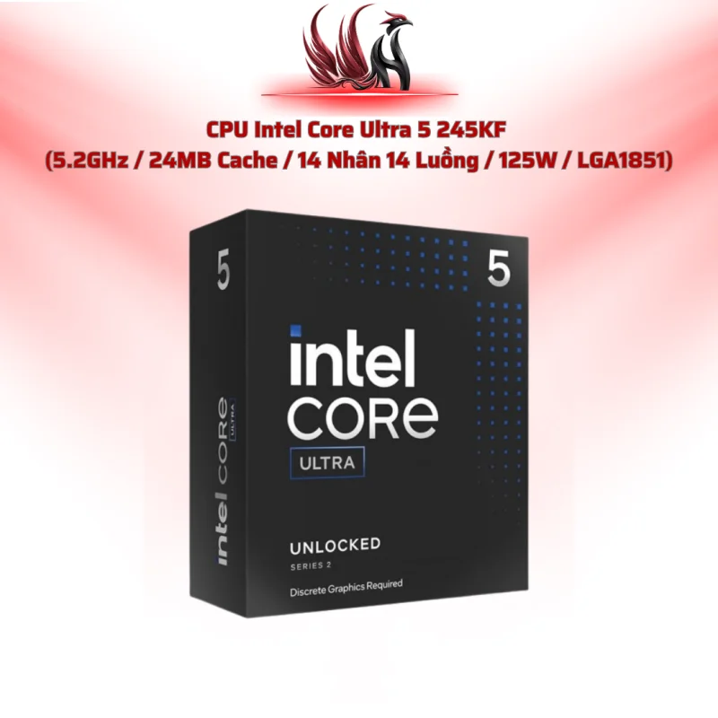 CPU Intel Core Ultra 5 245KF 14C LGA1851 5.xGHz Không iGPU | HOCO STORE PC