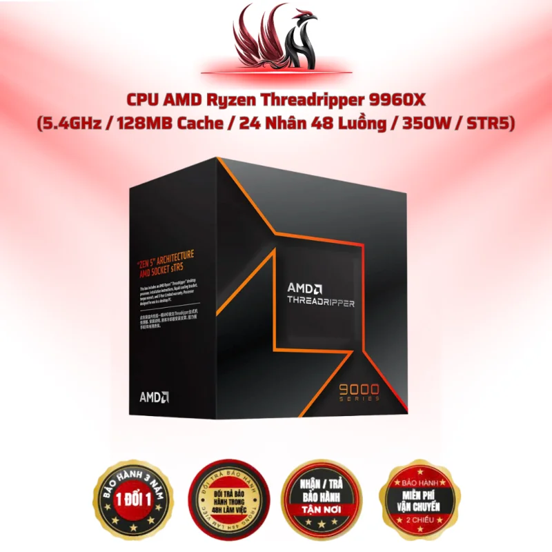 CPU AMD Threadripper 9960X 24C/48T 5.4GHz 128MB STR5 | HOCO STORE PC