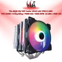 Tản Nhiệt Khí VSP V640 RGB Dual Tower – 6 Heatpipes, TDP 220W Cho Gaming PC | HOCO STORE PC