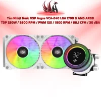 Tản Nhiệt Nước VSP Argos VCA-240 White ARGB 240MM – Màn Hình Nhiệt Độ Cho White Build Gaming | HOCO STORE PC