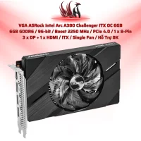 VGA ASRock Intel Arc A380 Challenger ITX OC 6GB  6GB GDDR6 / 96-bit / Boost 2250 MHz / PCIe 4.0 / 1 x 8-Pin  3 x DP + 1 x HDMI / ITX / Single Fan / Hỗ Trợ 8K | HOCO STORE PC