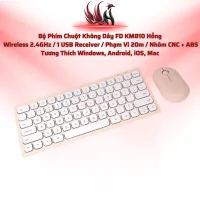 Bộ Phím Chuột Không Dây FD KM810 Hồng  Wireless 2.4GHz / 1 USB Receiver / Phạm Vi 20m / Nhôm CNC + ABS Tương Thích Windows, Android, iOS, Mac| HOCO STORE PC