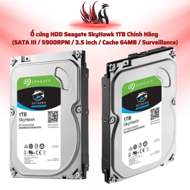 Ổ Cứng HDD Seagate SkyHawk 1TB Chính Hãng – SATA III 3.5 inch Chuyên Camera Giám Sát | HOCO STORE PC