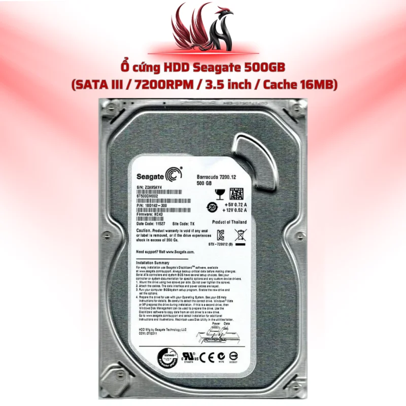 Ổ Cứng HDD Seagate 500GB SATA III 7200RPM 3.5 inch – Lưu Trữ Ổn Định Cho PC | HOCO STORE PC