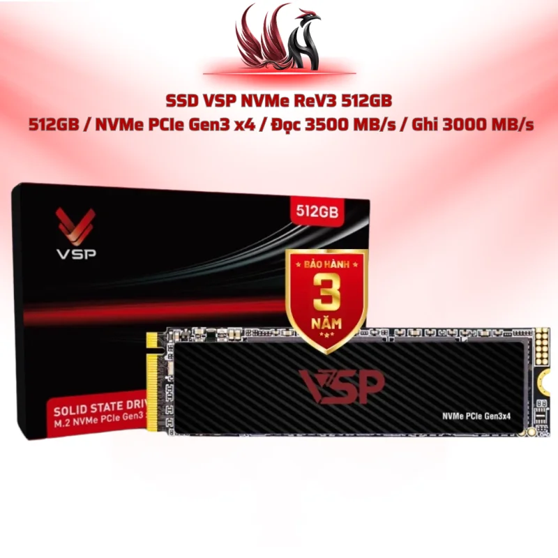 SSD VSP NVMe ReV3 512GB 512GB / NVMe PCIe Gen3 x4 / Đọc ~3500 MB/s / Ghi ~3000 MB/s | HOCO STORE PC