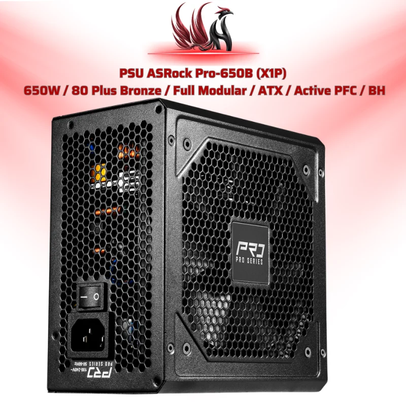 Nguồn ASRock Pro-650B (X1P) 650W 80 Plus Bronze | HOCO STORE PC