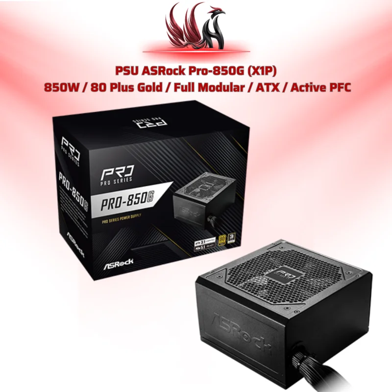 Nguồn ASRock Pro-850G (X1P) 850W 80 Plus Gold – PSU Full Modular Gaming Cao Cấp | HOCO STORE PC
