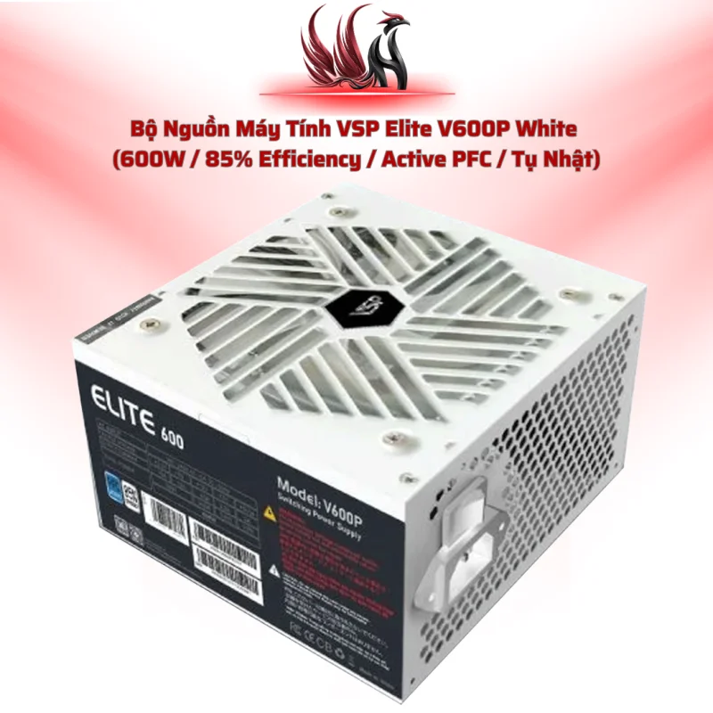 Nguồn VSP Elite V600P Trắng – 600W, 85%, 2 PCIe, ATX | HOCO STORE PC