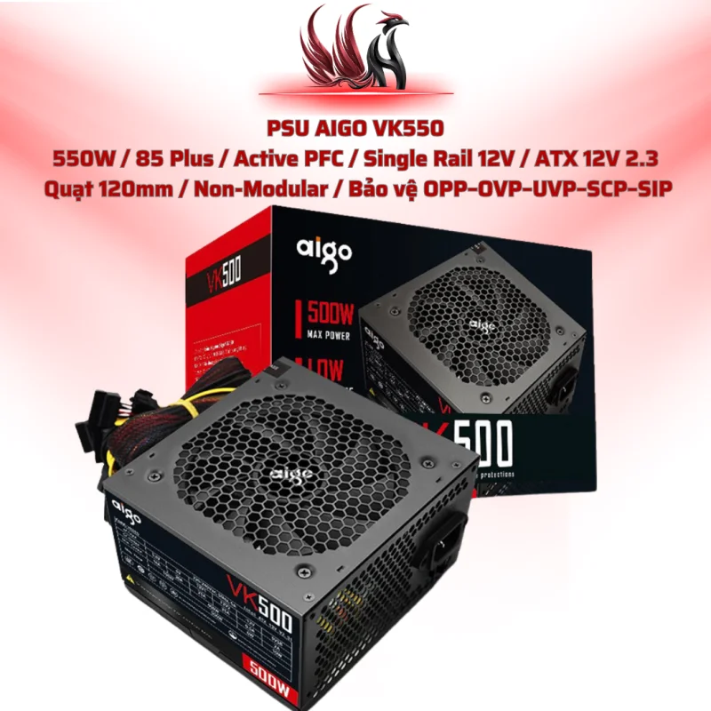 Nguồn AIGO VK550 550W 85 Plus Active PFC | HOCO STORE PC