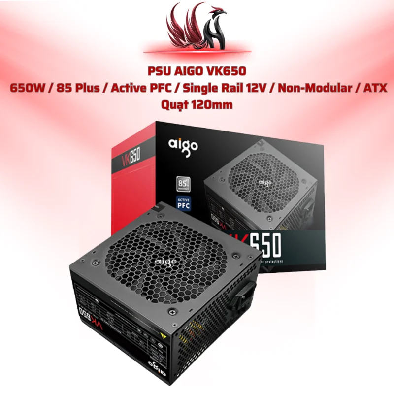 Nguồn AIGO VK650 650W 85 Plus Active PFC | HOCO STORE PC