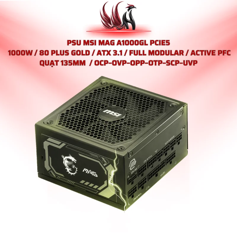 Nguồn MSI MAG A1000GL 1000W 80 Plus Gold PCIe 5.1 Full Modular | HOCO STORE PC