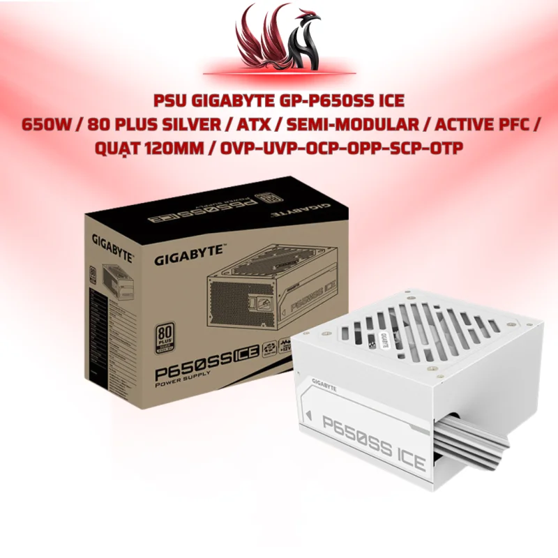 Nguồn Gigabyte GP-P650SS ICE 650W 80 Plus Silver Trắng Semi Modular | HOCO STORE PC