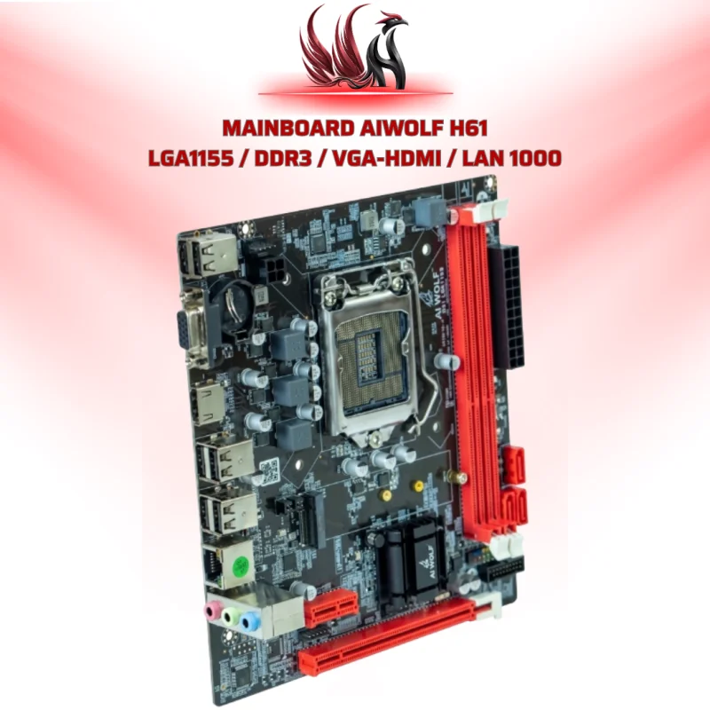 Mainboard AIWOLF H61D3 DDR3 LGA1155 Hỗ Trợ Intel Gen 2 Gen 3 M.2 NVMe | HOCO STORE PC