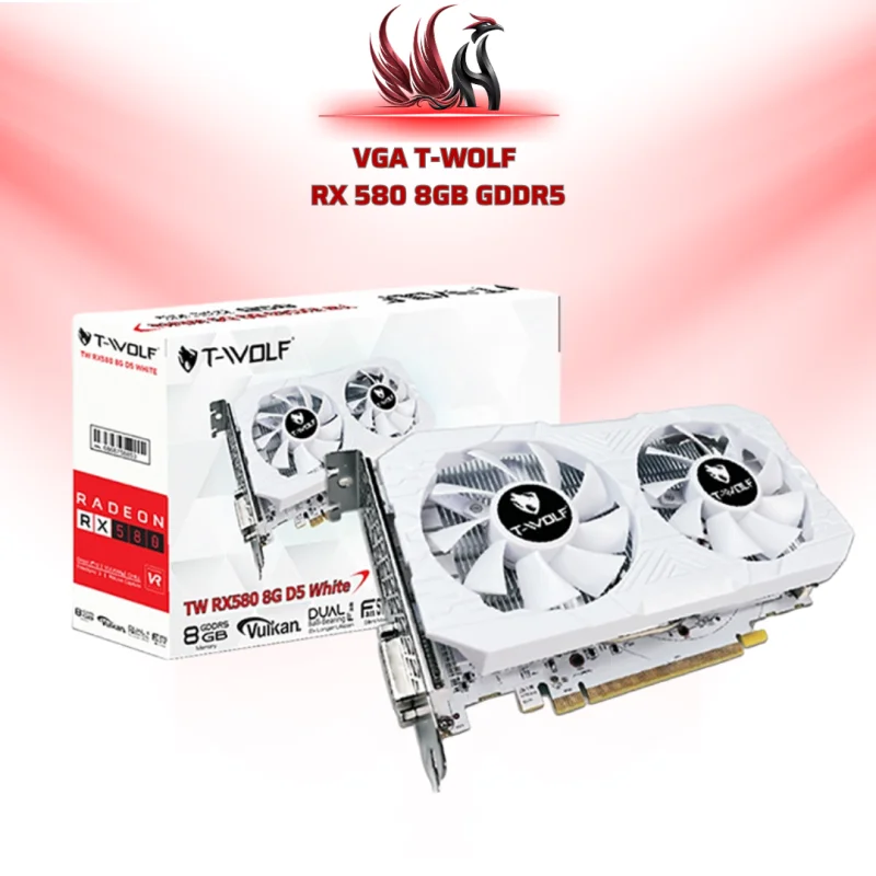 Card Màn Hình T-WOLF RX580 8GB GDDR5 White | HOCO STORE PC