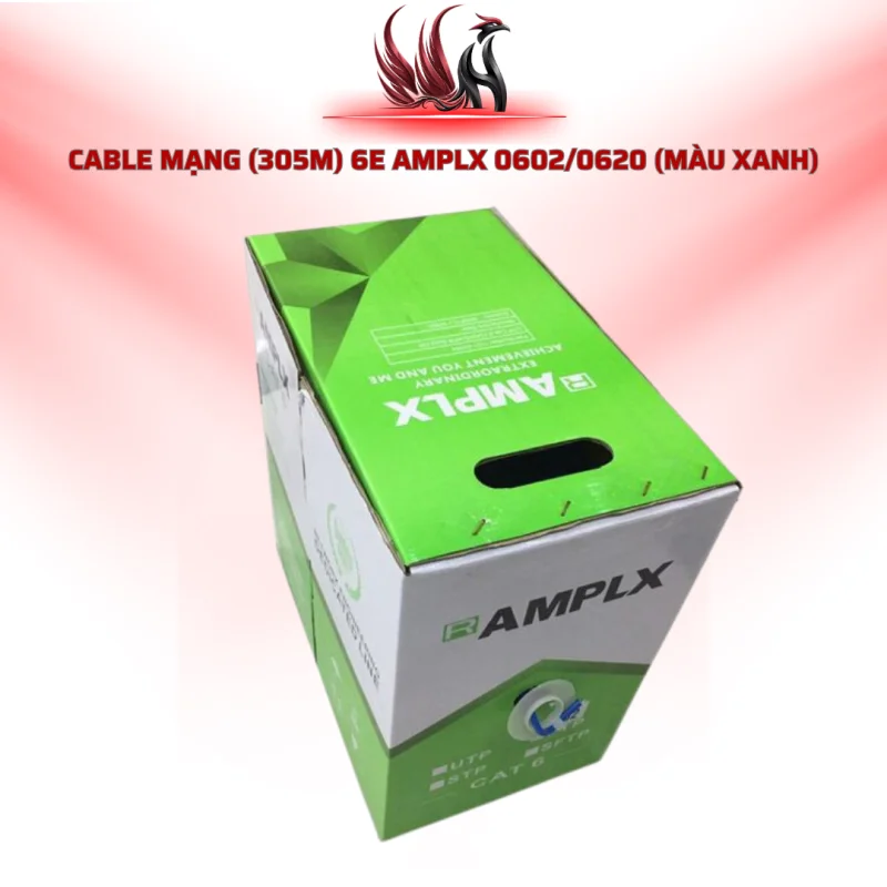 Cáp Mạng AMPLX 0602 0620 CAT6E 305M Màu Xanh | HOCO STORE PC