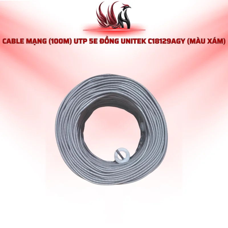 Cáp Mạng UNITEK C18129AGY CAT5E UTP Lõi Đồng 100M Màu Xám | HOCO STORE PC