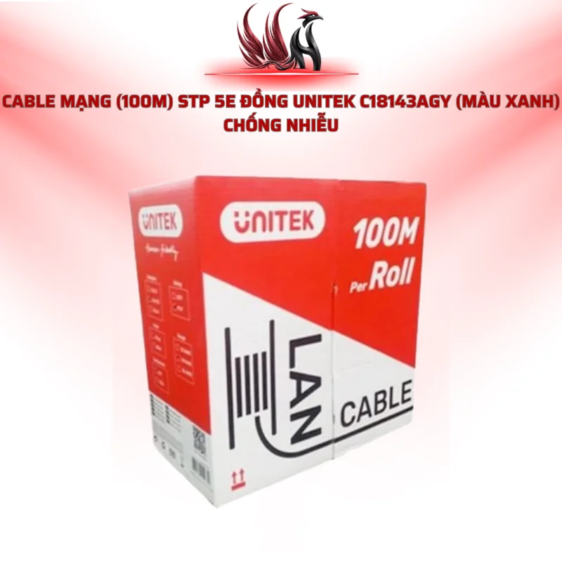 Cáp Mạng UNITEK C18143AGY CAT5E STP Lõi Đồng Chống Nhiễu 100M | HOCO STORE PC