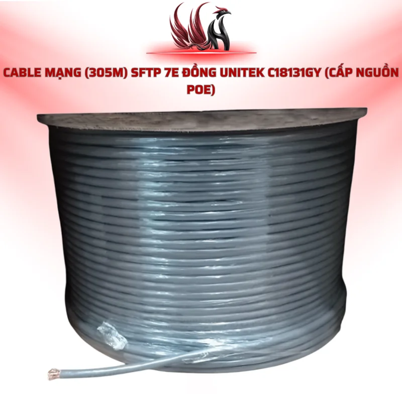 Cáp Mạng UNITEK C18131GY CAT7 SFTP Lõi Đồng 305M Hỗ Trợ PoE | HOCO STORE PC