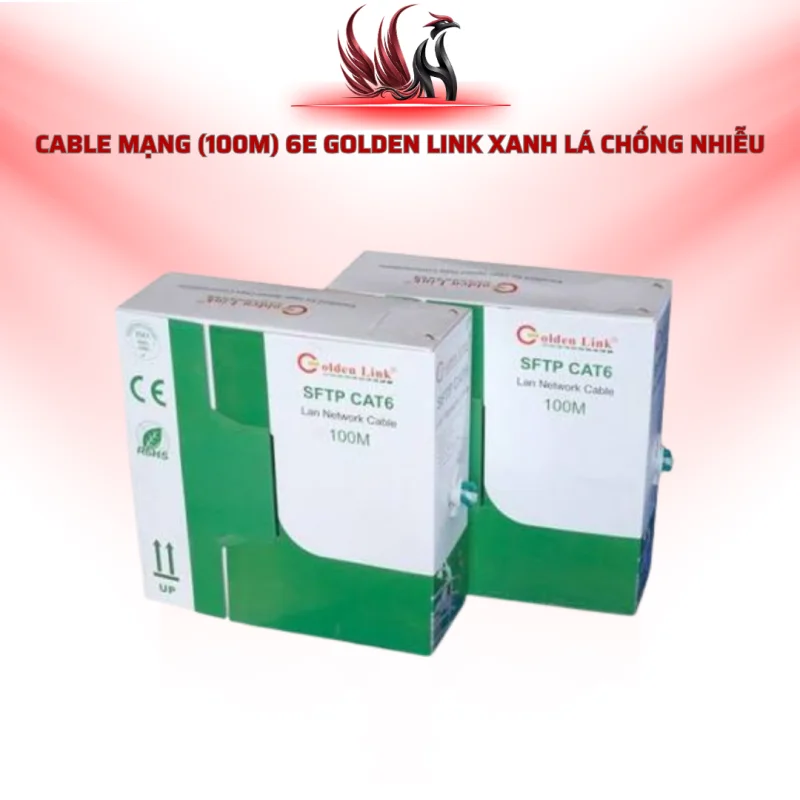 Cáp Mạng GOLDEN LINK CAT6 FTP 100M Xanh Lá Chống Nhiễu Chính Hãng Cho LAN Và Camera IP | HOCO STORE PC