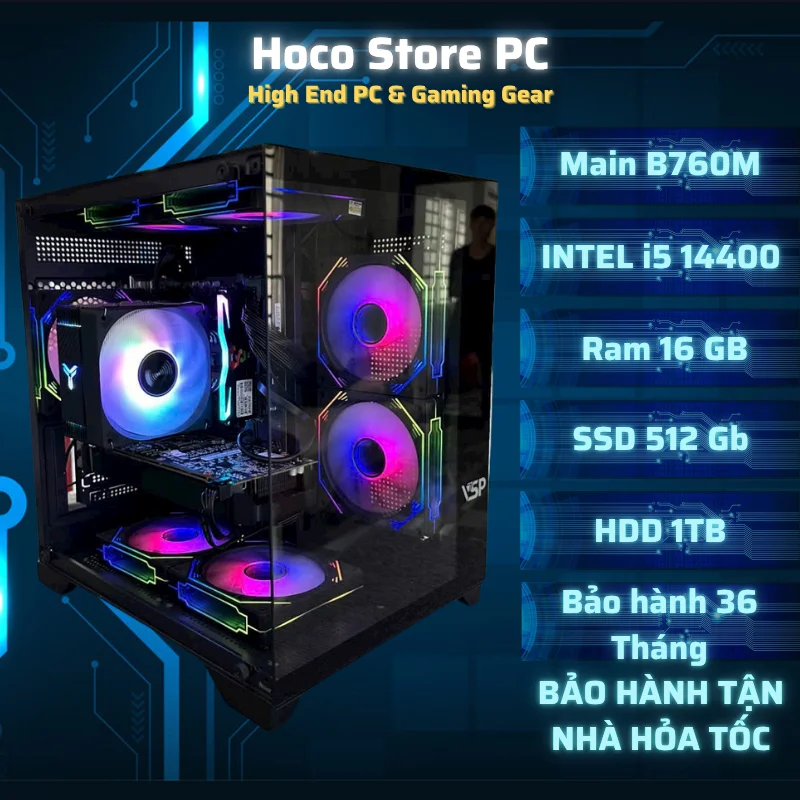 PC Chuyên Làm Nhạc HCS I5 14400 RAM 32G SSD 512GB HDD 1TB