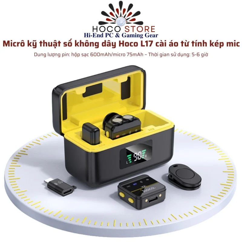 Micrô kỹ thuật số không dây Hoco L17 Mic Kép