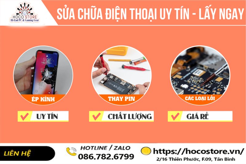 Sửa chữa điện thoại uy tín, lấy ngay tại Quận 8 Quận 4 Quận 7