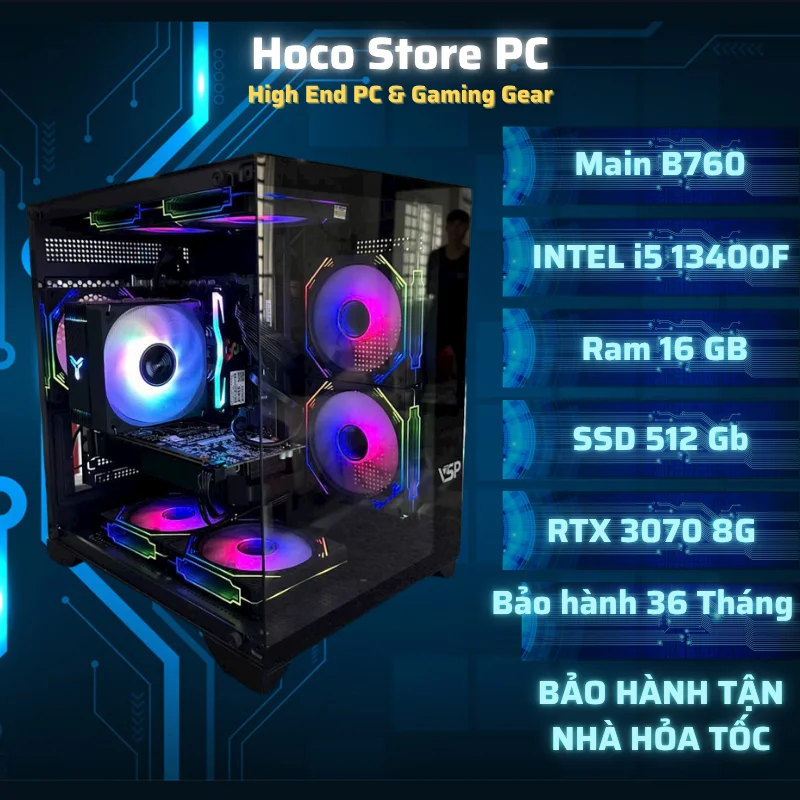 PC Gaming HCS I5 13400F RAM 16G RTX 3070 8G SSD 512GB