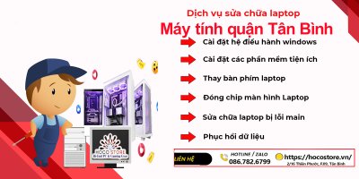 Sửa chữa laptop máy tính bàn lấy liền đường Âu Cơ quận Tân Bình